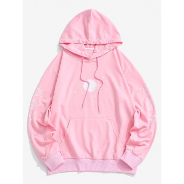 Planet Print Kangaroo Pocket Hoodie