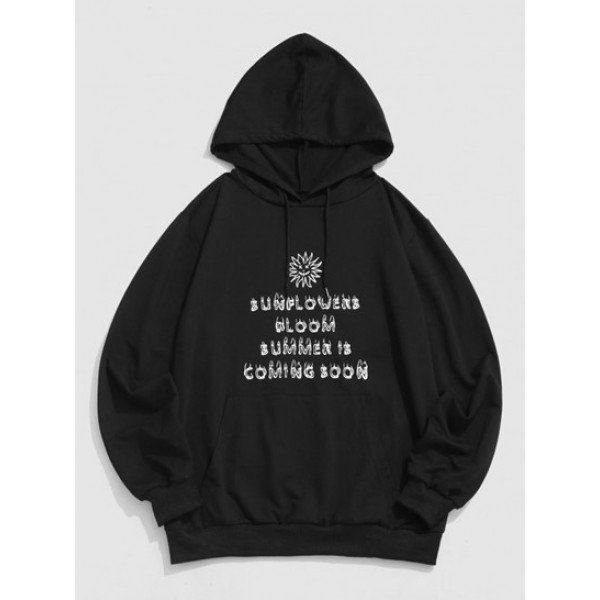 Sunflower Face Letters Graphic Hoodie