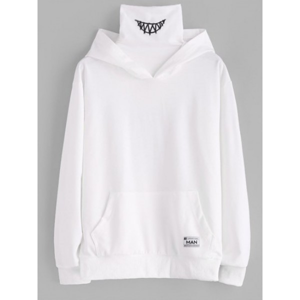 Streetwear Kangaroo Pocket Letter Appliq...