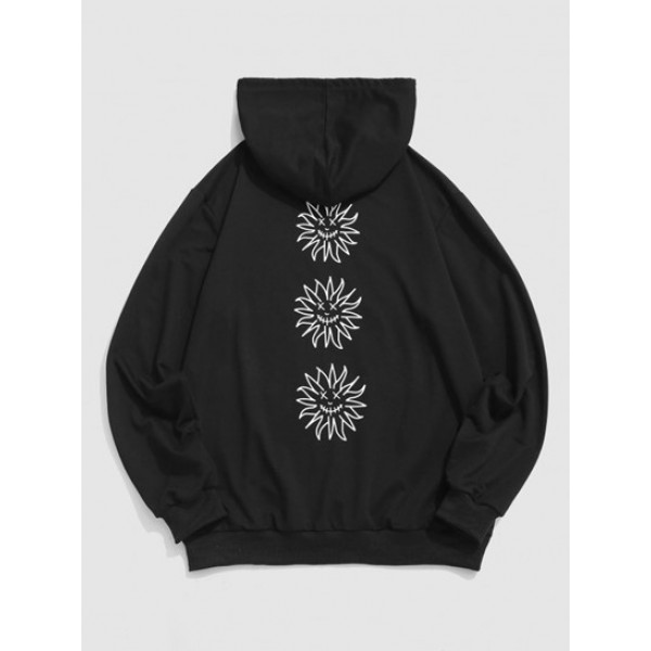 Sunflower Face Letters Graphic Hoodie