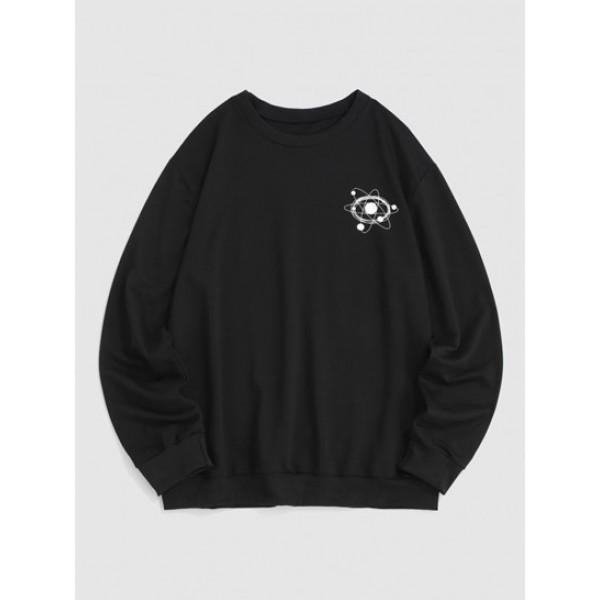 Galaxy Planet Drawing Graphic Sweatshirt