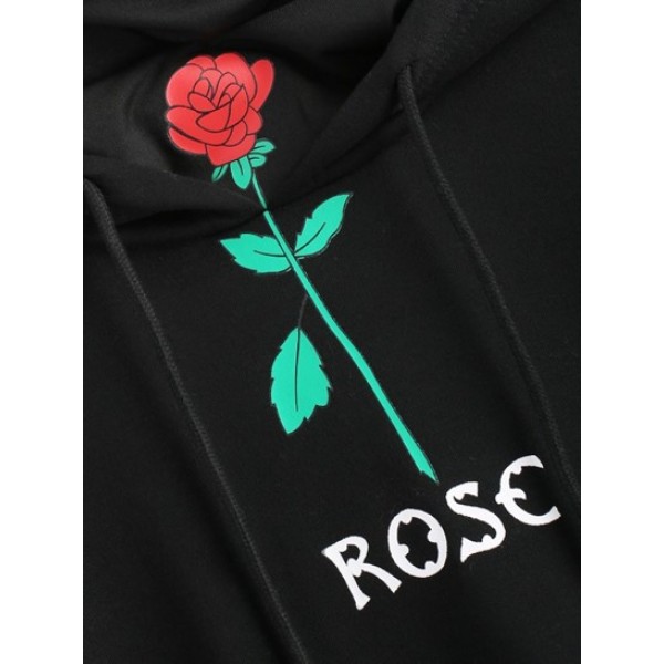 Rose Flower Hoodie With Neck Gaiter