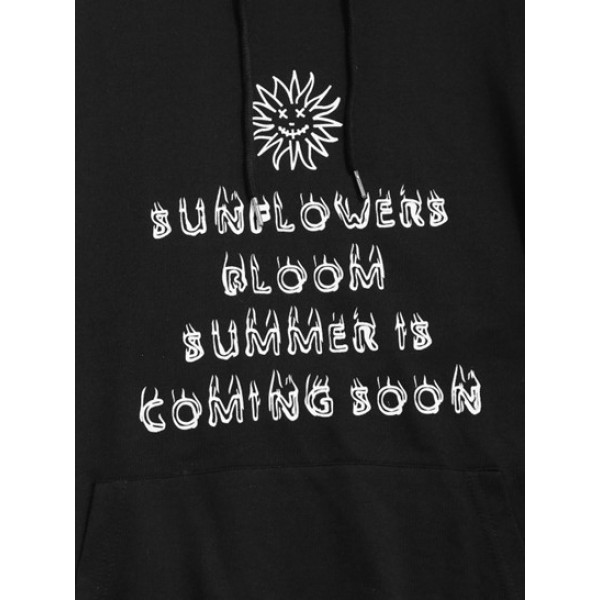 Sunflower Face Letters Graphic Hoodie