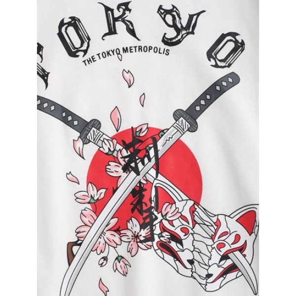 Tokyo Flower Japanese Graphic Print Sweatshirt