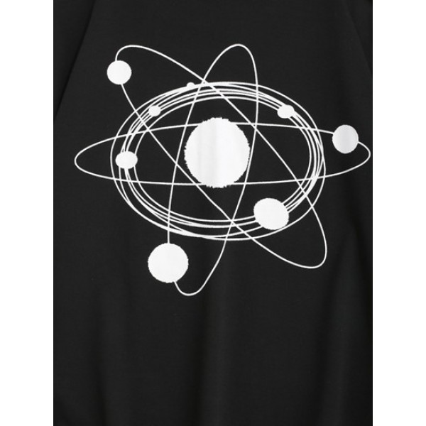 Galaxy Planet Drawing Graphic Sweatshirt