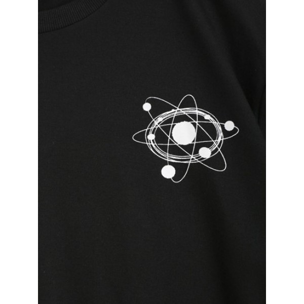 Galaxy Planet Drawing Graphic Sweatshirt