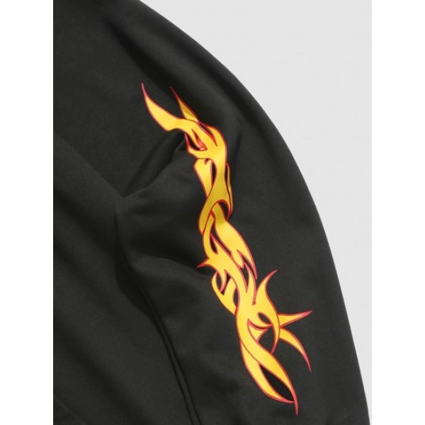 Fire Flame Dice Print Hoodie