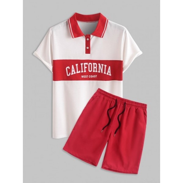 CALIFORNIA WEST COAST Polo Collared Stri...