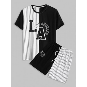 Stripes Panel Letter LOS ANGELES Printed...