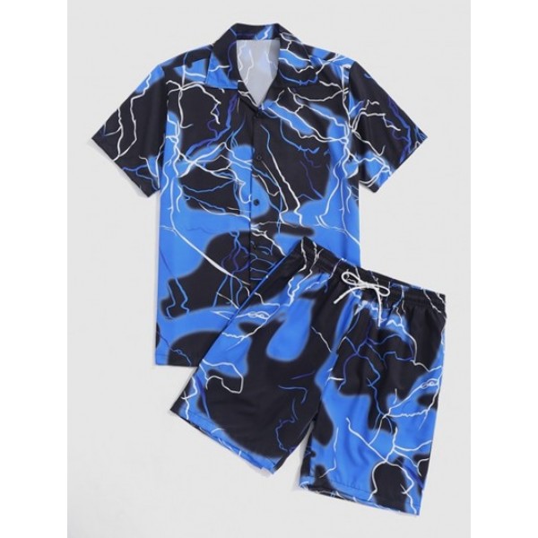 Lightening Print Shirt And Shorts Two Pi...