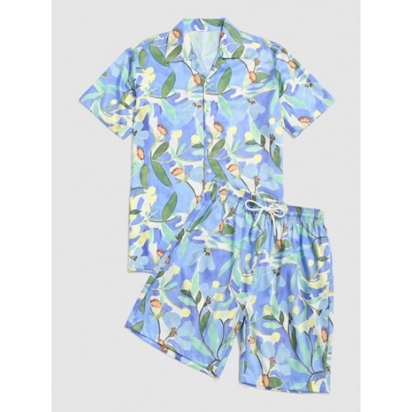 Flower Painting Vacation Shirt And Short...