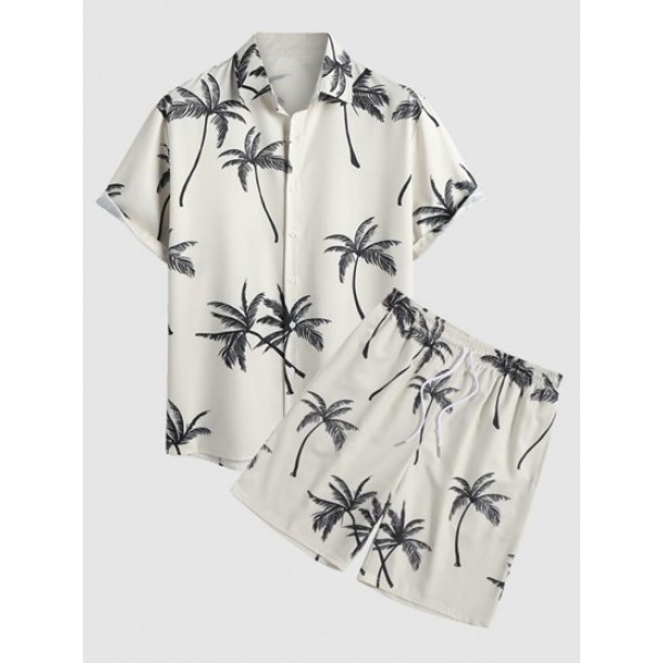 Tropical Coconut Tree Print Vacation Bea...