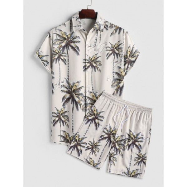 Men's Summer Outfits Coconut Tree Patter...