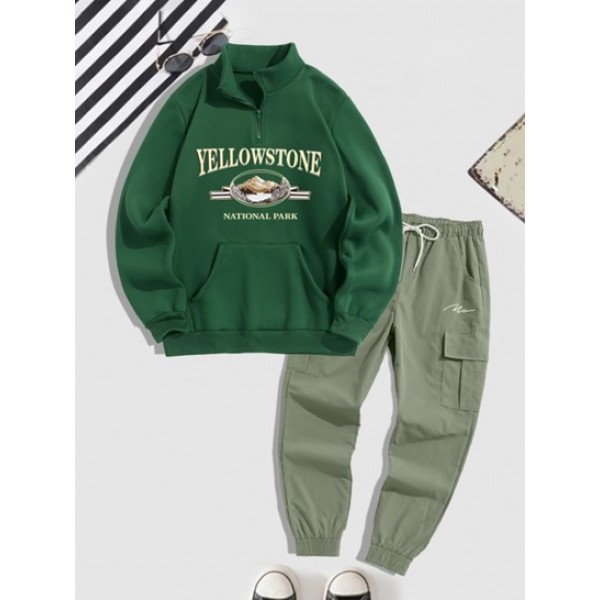 YELLOWSTONE Mountain Graphic Quarter Zip...