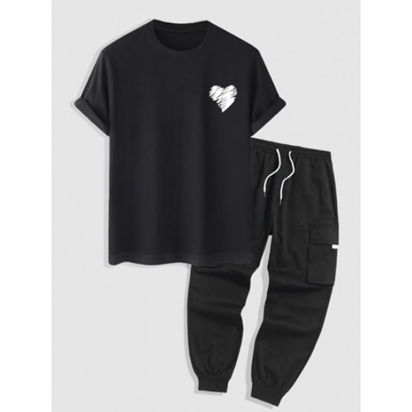 Streetwear Techwear Two Piece Set Heart ...