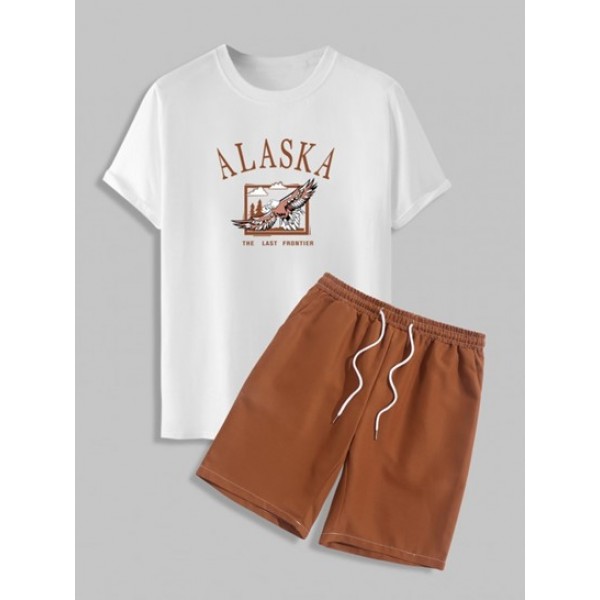 ALASKA Eagle Graphic Pattern Short Sleev...