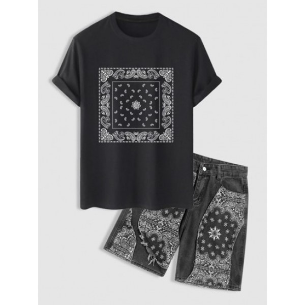 Men's Ethnic Style Paisley Graphic Print...