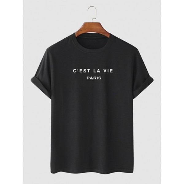 C'EST LA VIE PARIS T Shirt With Sweat Shorts Two Piece Set