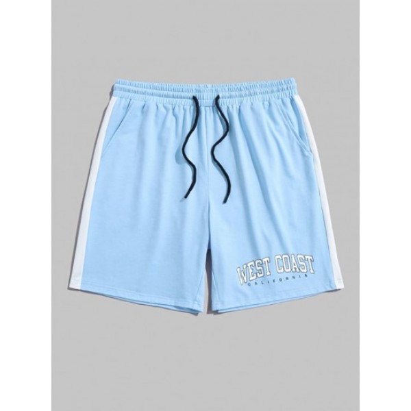 Colorblock WEST COAST CALIFORNIA Sweat Shorts Set