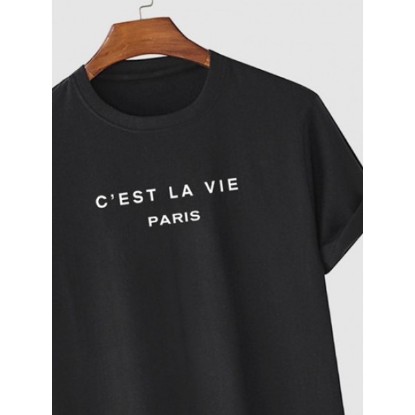 C'EST LA VIE PARIS T Shirt With Sweat Shorts Two Piece Set